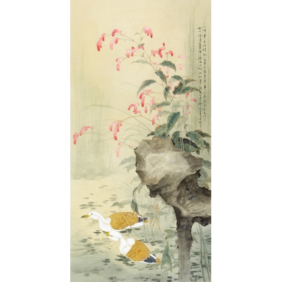 【已售】张琳老师新品创作四尺竖幅花鸟画《小时常见此植物》