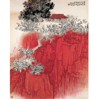 新金陵画派的创立者钱松喦书画精品《红岩》