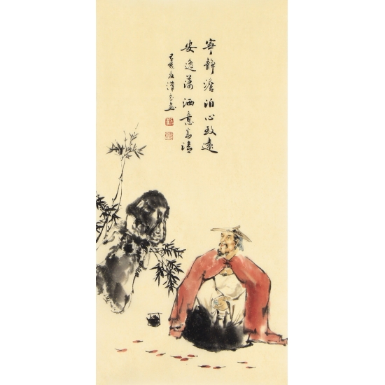 刘汉良小尺寸古代人物画《宁静淡泊心致远》
