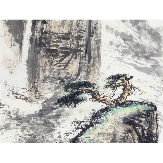 实力派画家中美协会员张京城山水画《仙山访道图》